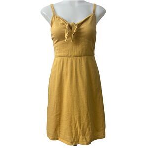 Hollister Front Tie Mustard Color Dress Size XS